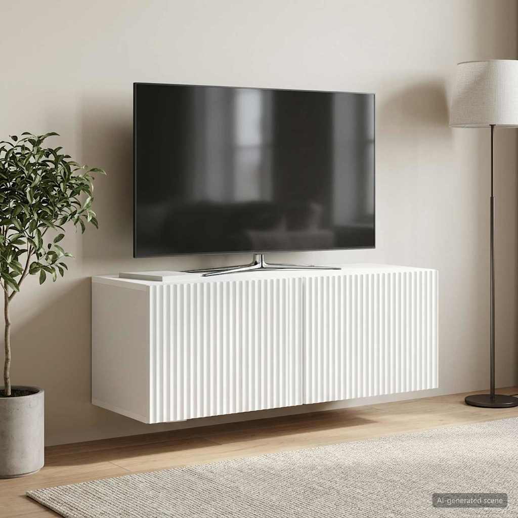 Wandmontierter TV-Schrank Weiß 78,5 x 31 x 30 cm Holzwerkstoff