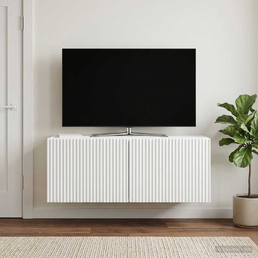 Wandmontierter TV-Schrank Weiß 78,5 x 31 x 30 cm Holzwerkstoff