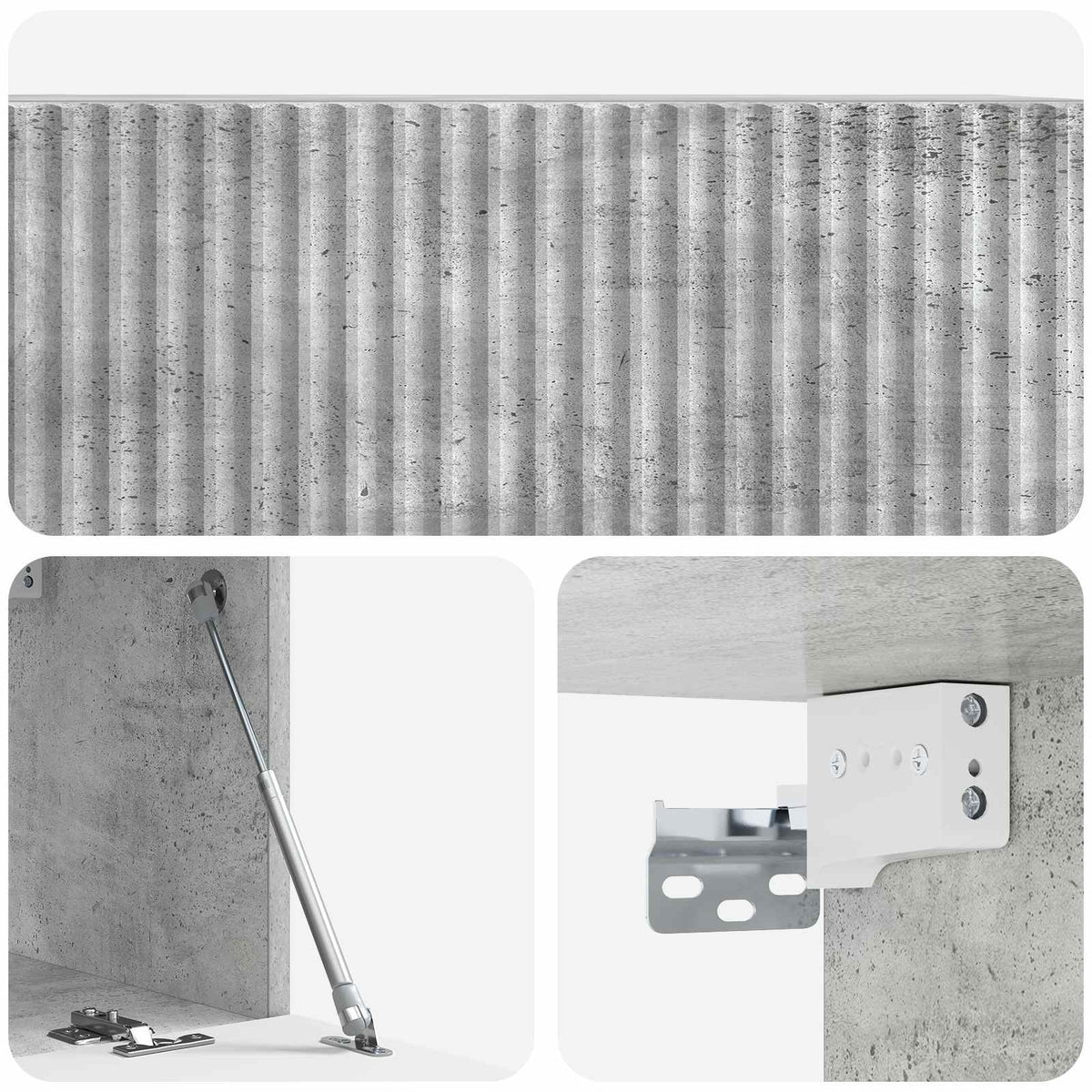 Wandmontierter TV-Schrank 78,5 x 31 x 30 cm Betongrau