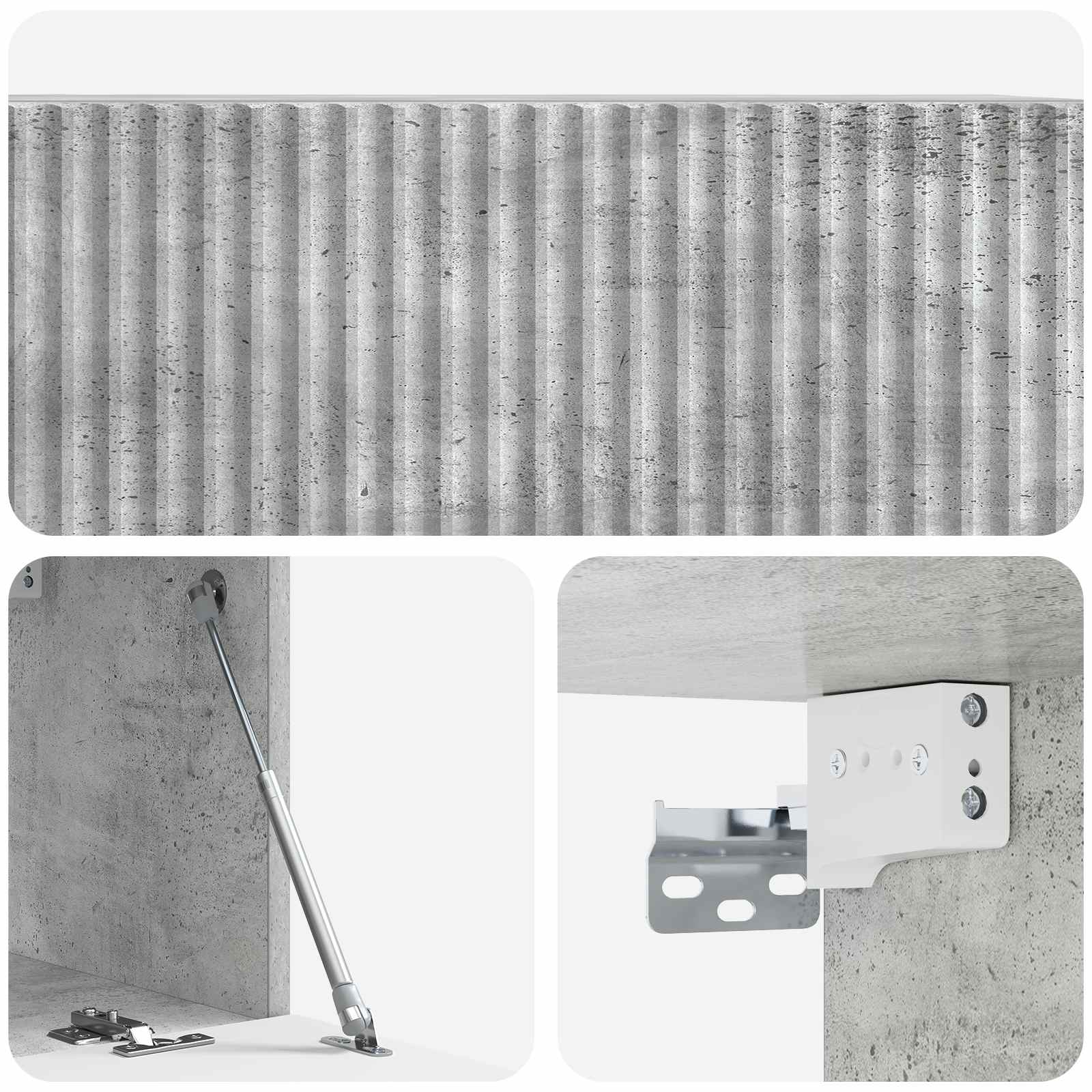 Wandmontierter TV-Schrank 78,5 x 31 x 30 cm Betongrau