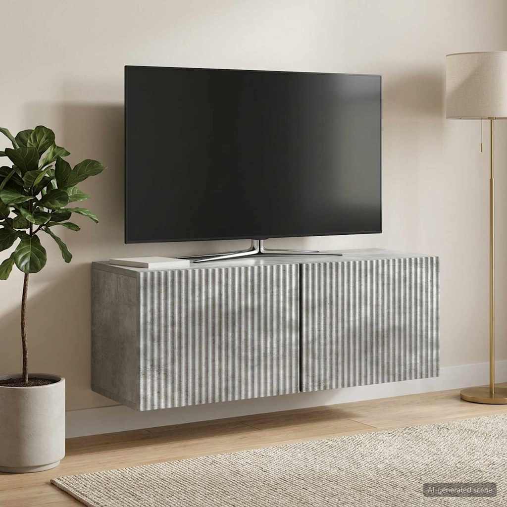 Wandmontierter TV-Schrank 78,5 x 31 x 30 cm Betongrau