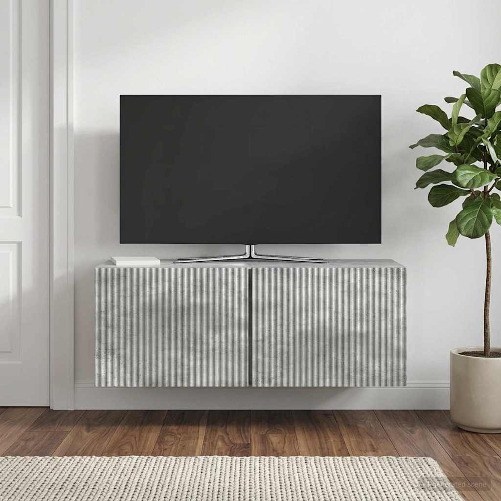 Wandmontierter TV-Schrank 78,5 x 31 x 30 cm Betongrau
