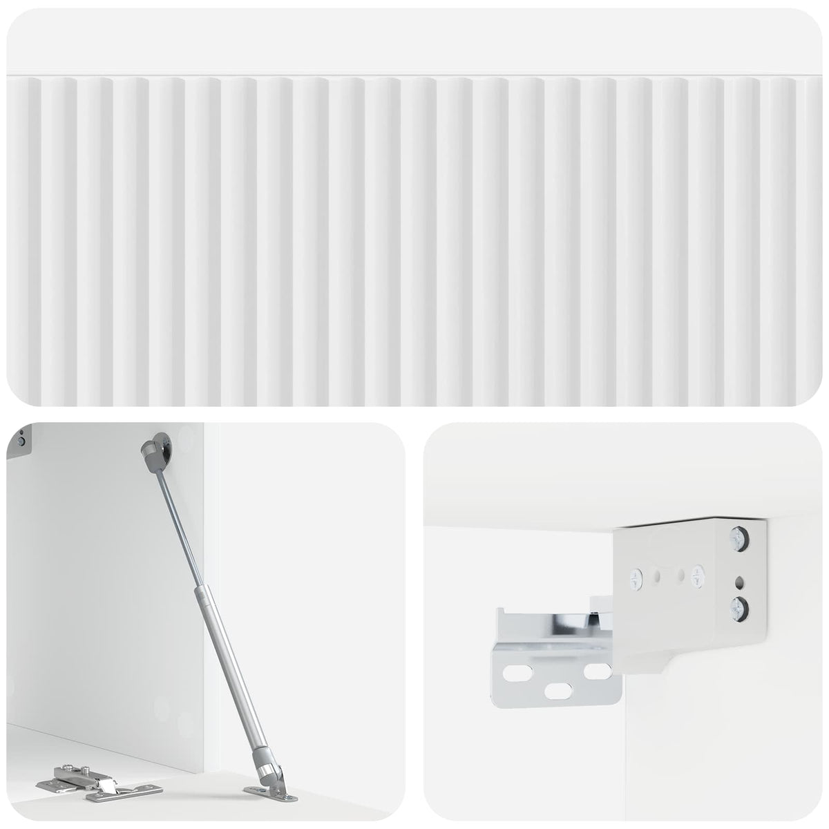 Wandmontierter TV-Schrank 78,5 x 31 x 30 cm Hochglanz Weiß