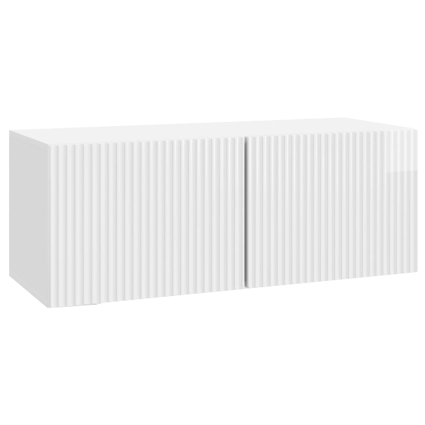 Wandmontierter TV-Schrank 78,5 x 31 x 30 cm Hochglanz Weiß