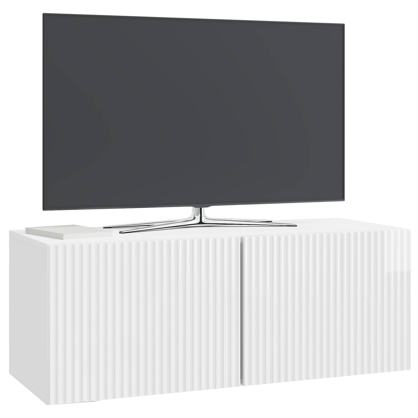 Wandmontierter TV-Schrank 78,5 x 31 x 30 cm Hochglanz Weiß