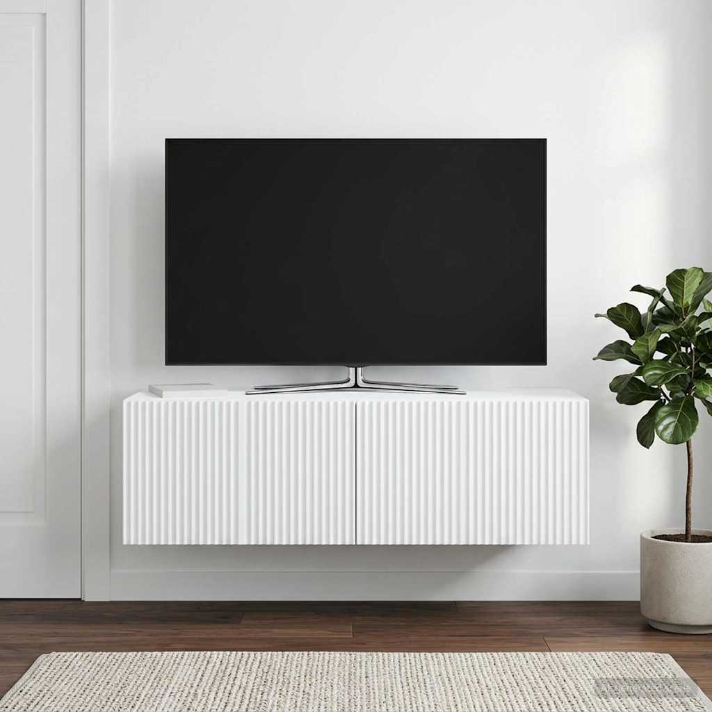Wandmontierter TV-Schrank Weiß 98 x 31 x 30 cm Holzwerkstoff