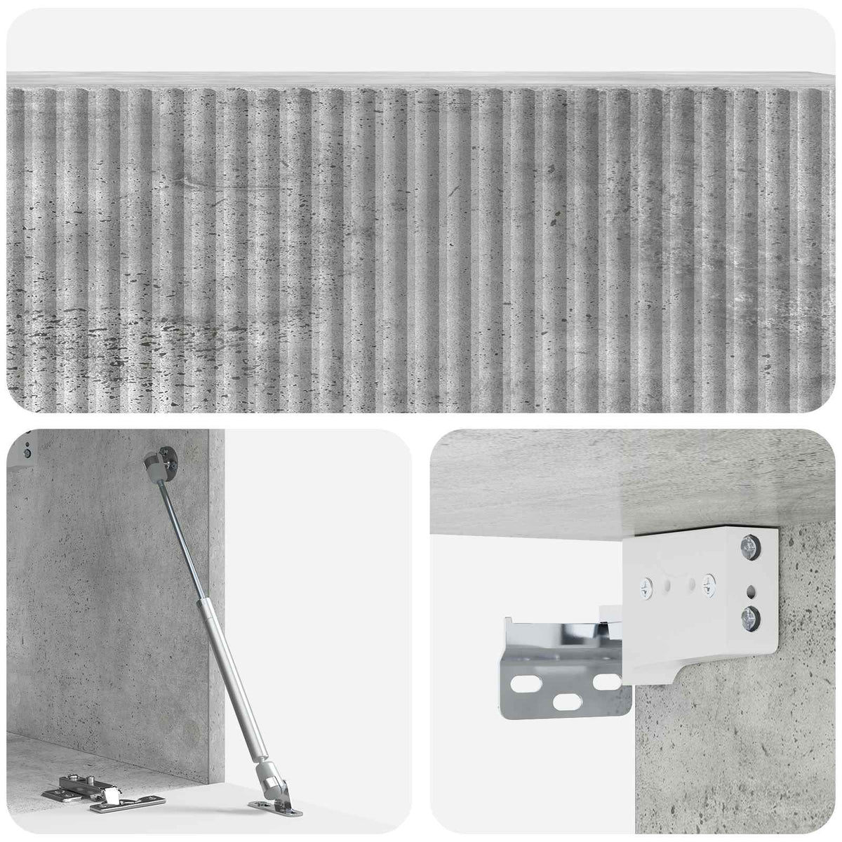 Wandmontierter TV-Schrank 98 x 31 x 30 cm Betongrau