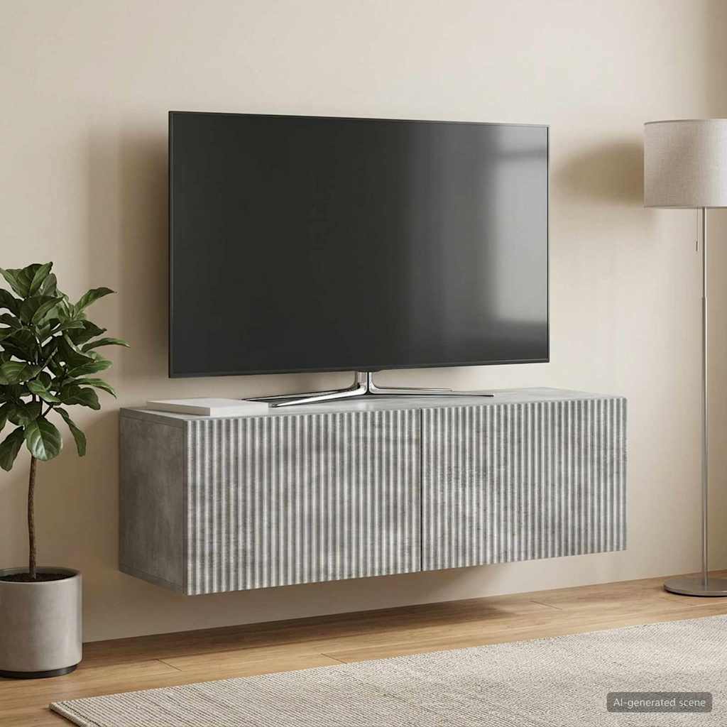 Wandmontierter TV-Schrank 98 x 31 x 30 cm Betongrau