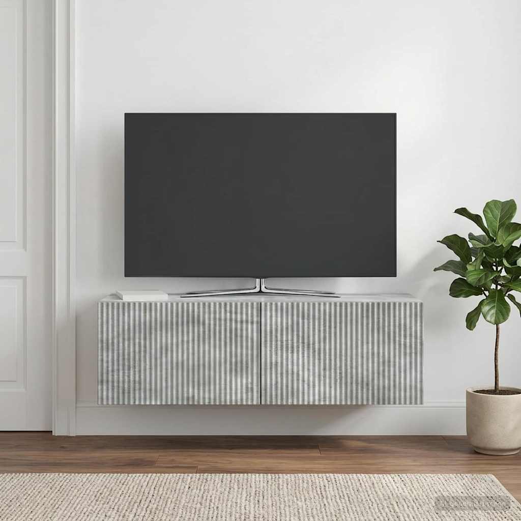 Wandmontierter TV-Schrank 98 x 31 x 30 cm Betongrau