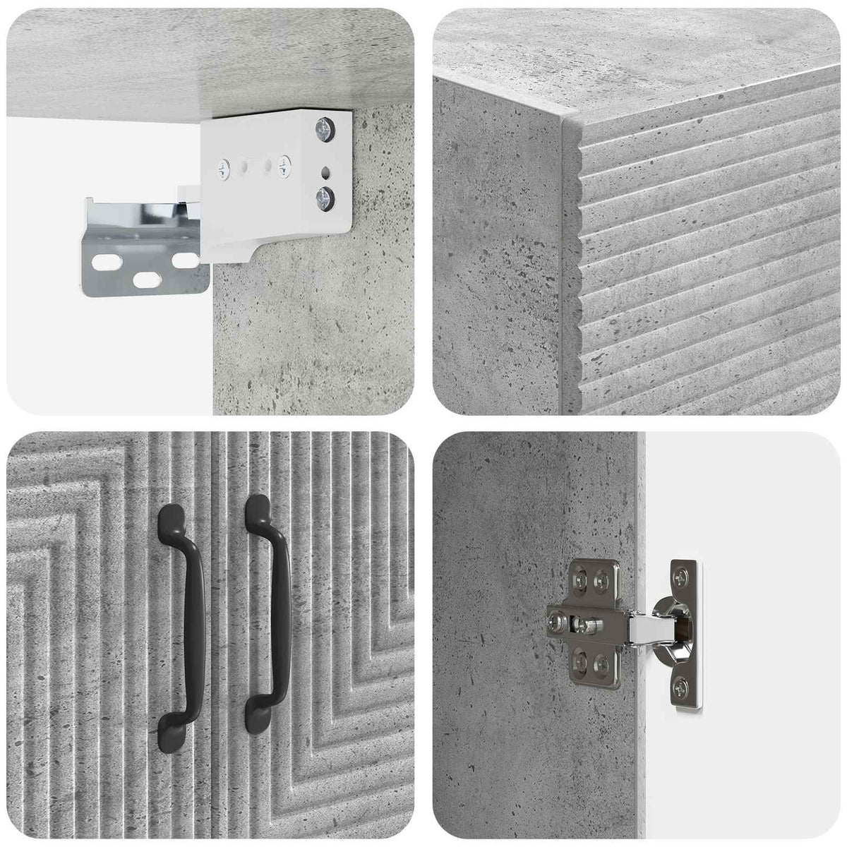 Wandschrank Betongrau 66 x 34,5 x 90 cm Holzwerkstoff