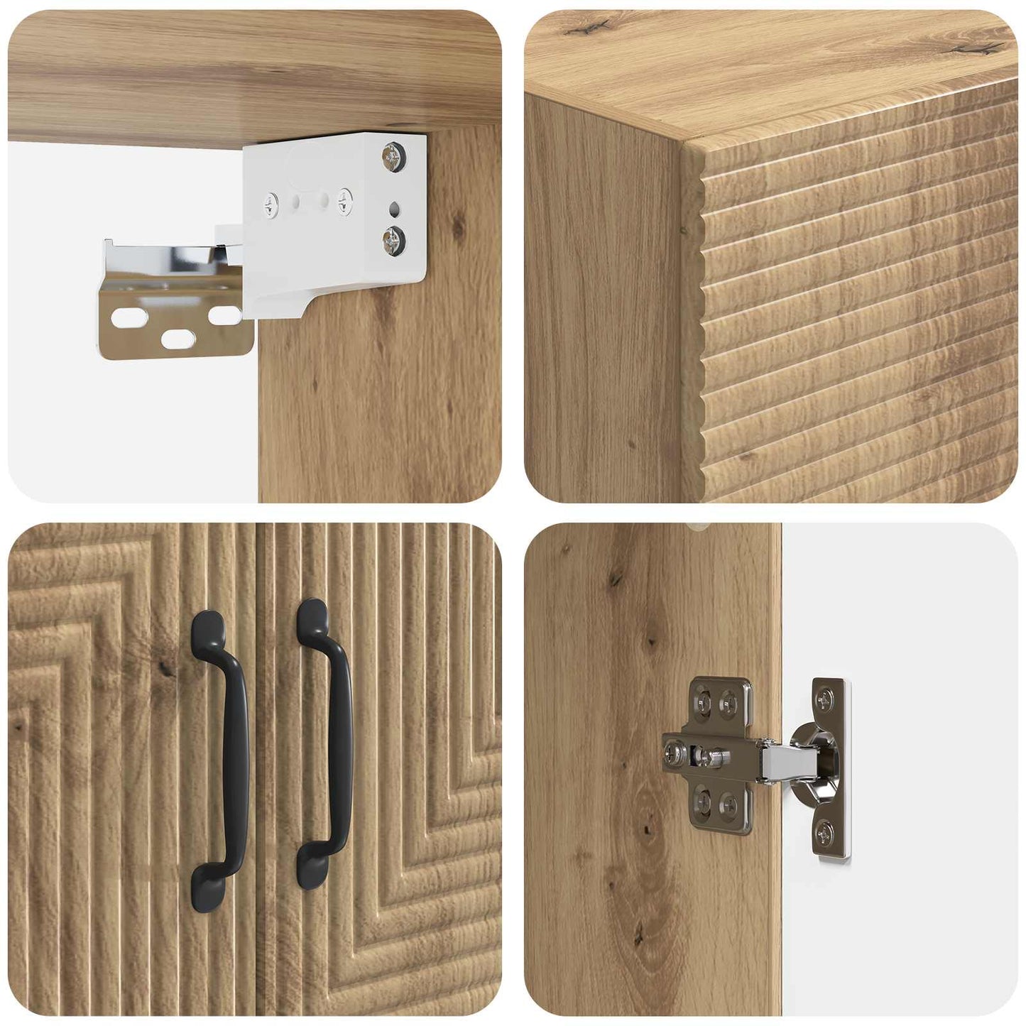 Wandschrank 66 x 34,5 x 90 cm Holzwerkstoff Artisan-Eiche