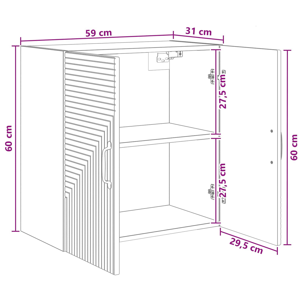 Wandschrank Sonoma-Eiche 59 x 31 x 60 cm Holzwerkstoff