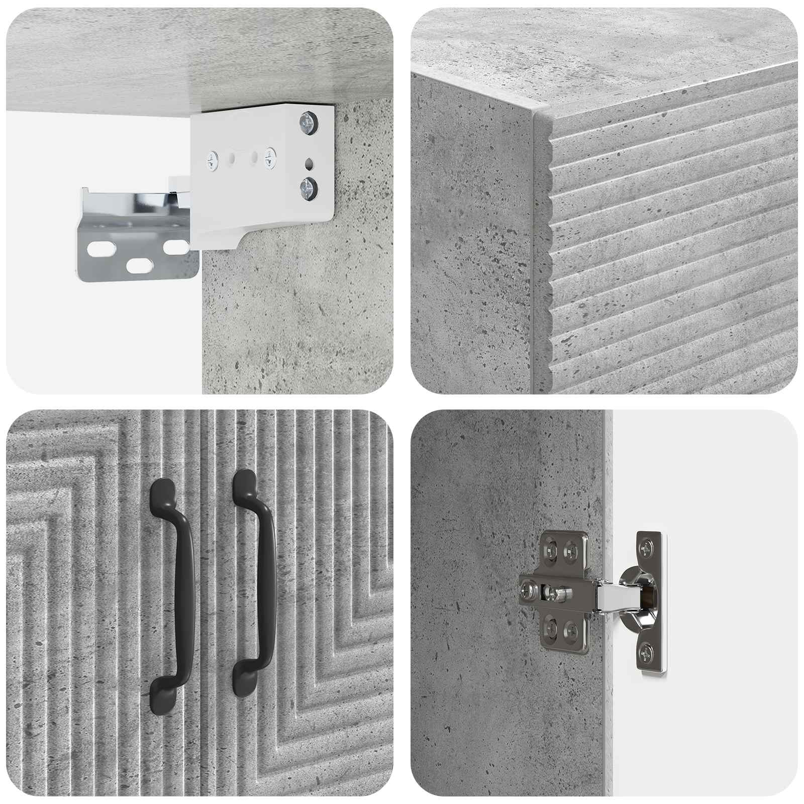 Wandschrank Betongrau 59 x 31 x 60 cm Holzwerkstoff