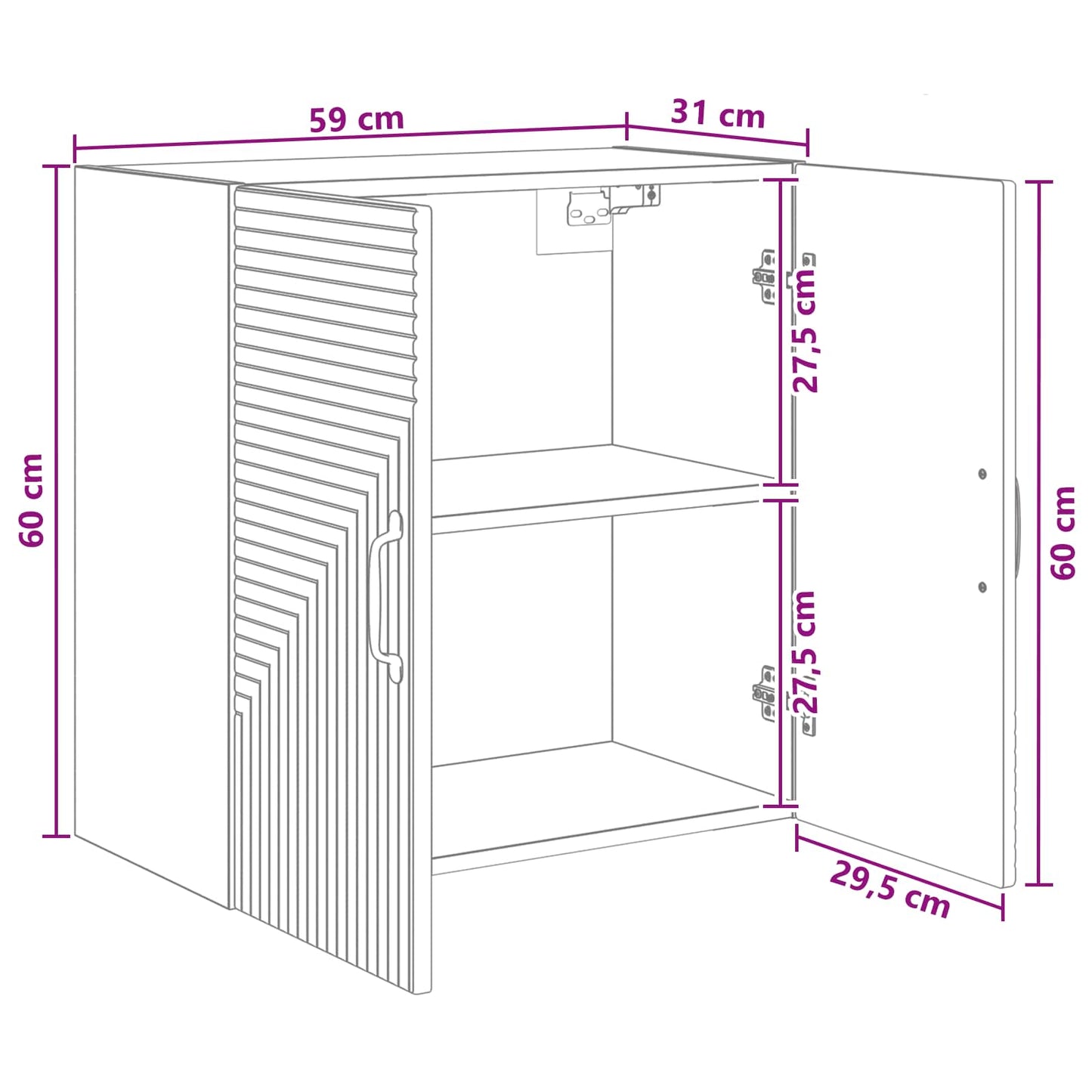 Wandschrank Betongrau 59 x 31 x 60 cm Holzwerkstoff