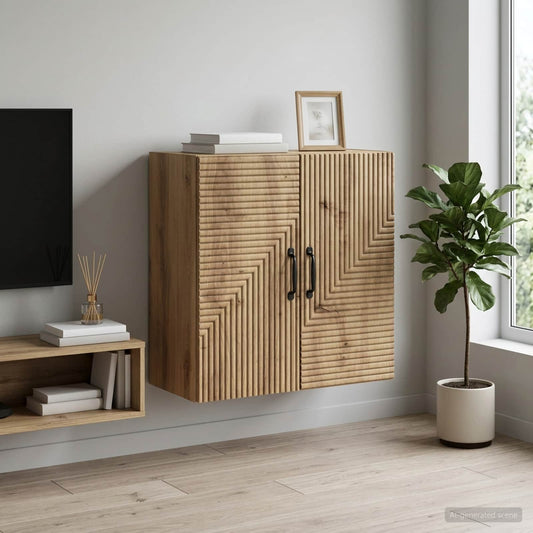 Wandschrank 59 x 31 x 60 cm Holzwerkstoff Artisan-Eiche