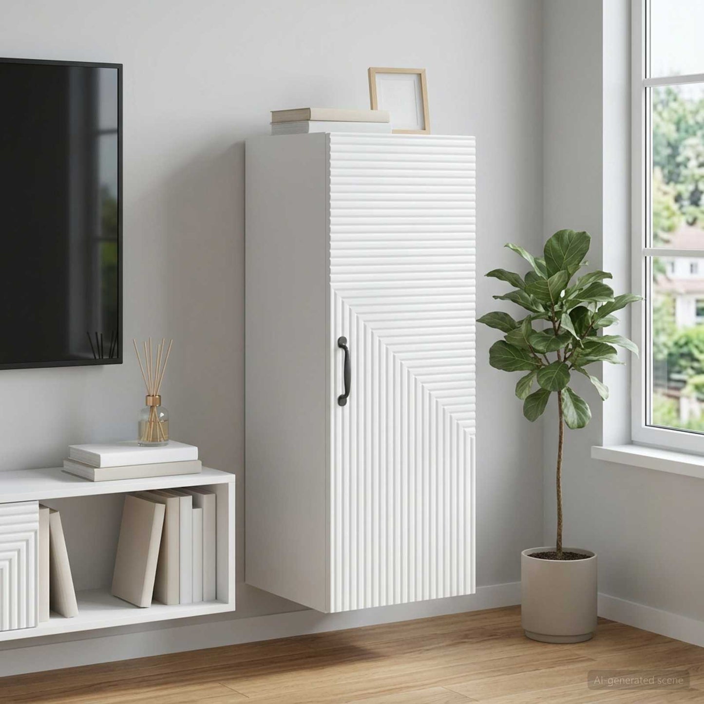 Wandschrank Weiß 33 x 34,5 x 90 cm Holzwerkstoff