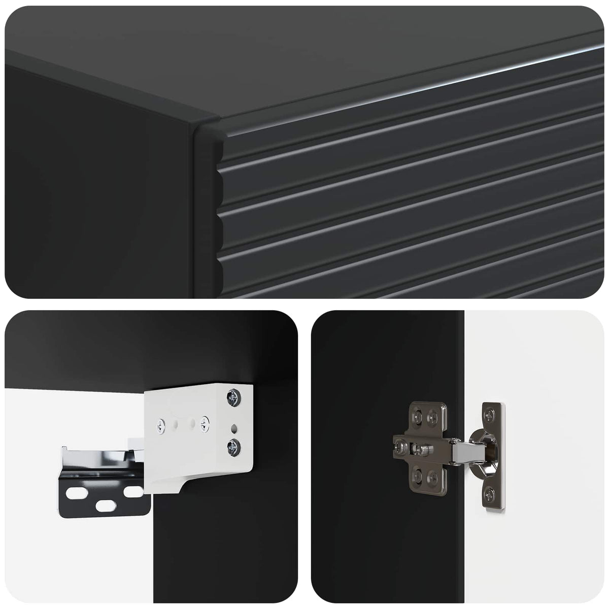Wandschrank Schwarz 33 x 34,5 x 90 cm Holzwerkstoff