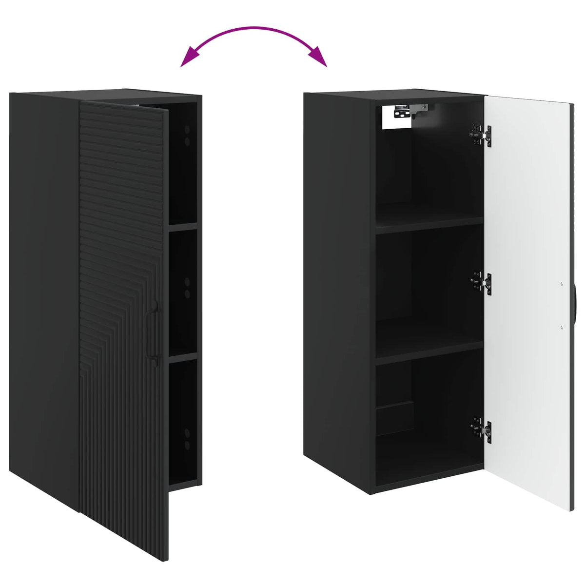 Wandschrank Schwarz 33 x 34,5 x 90 cm Holzwerkstoff