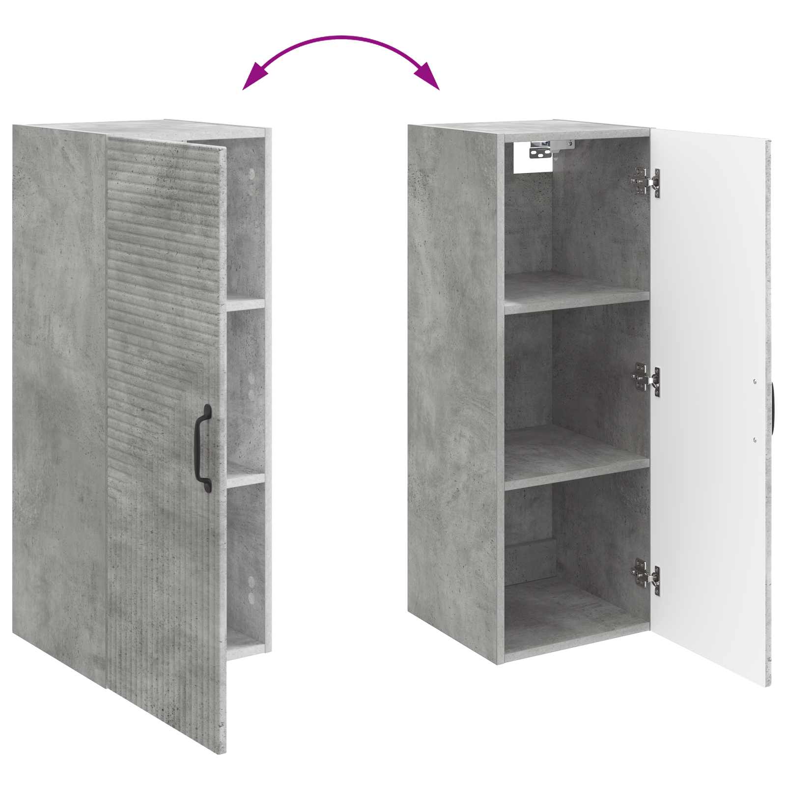 Wandschrank Betongrau 33 x 34,5 x 90 cm Holzwerkstoff