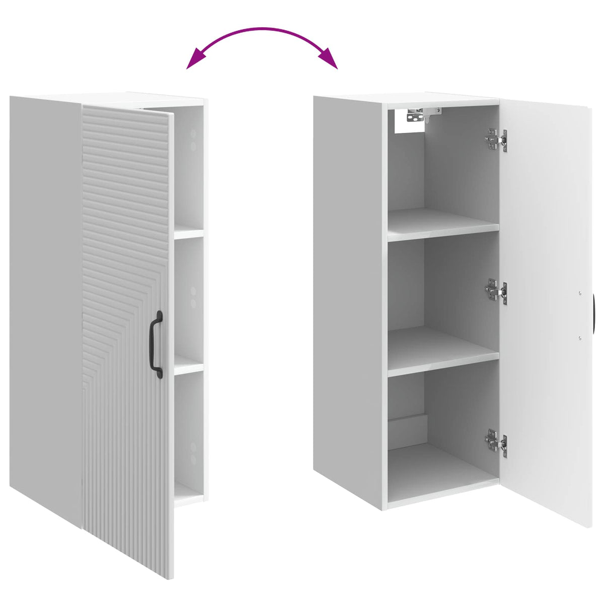 Wandschrank Hochglanz Weiß 33 x 34,5 x 90 cm Holzwerkstoff