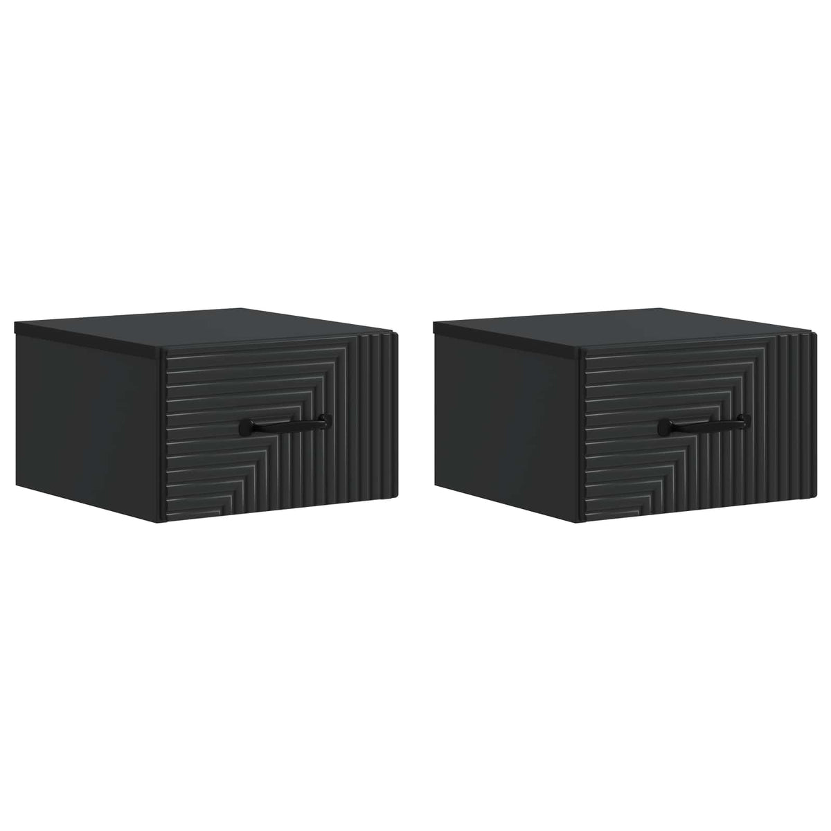 Wandmontierter Nachttisch 2 Stk. Schwarz 34,5 x 33 x 20 cm