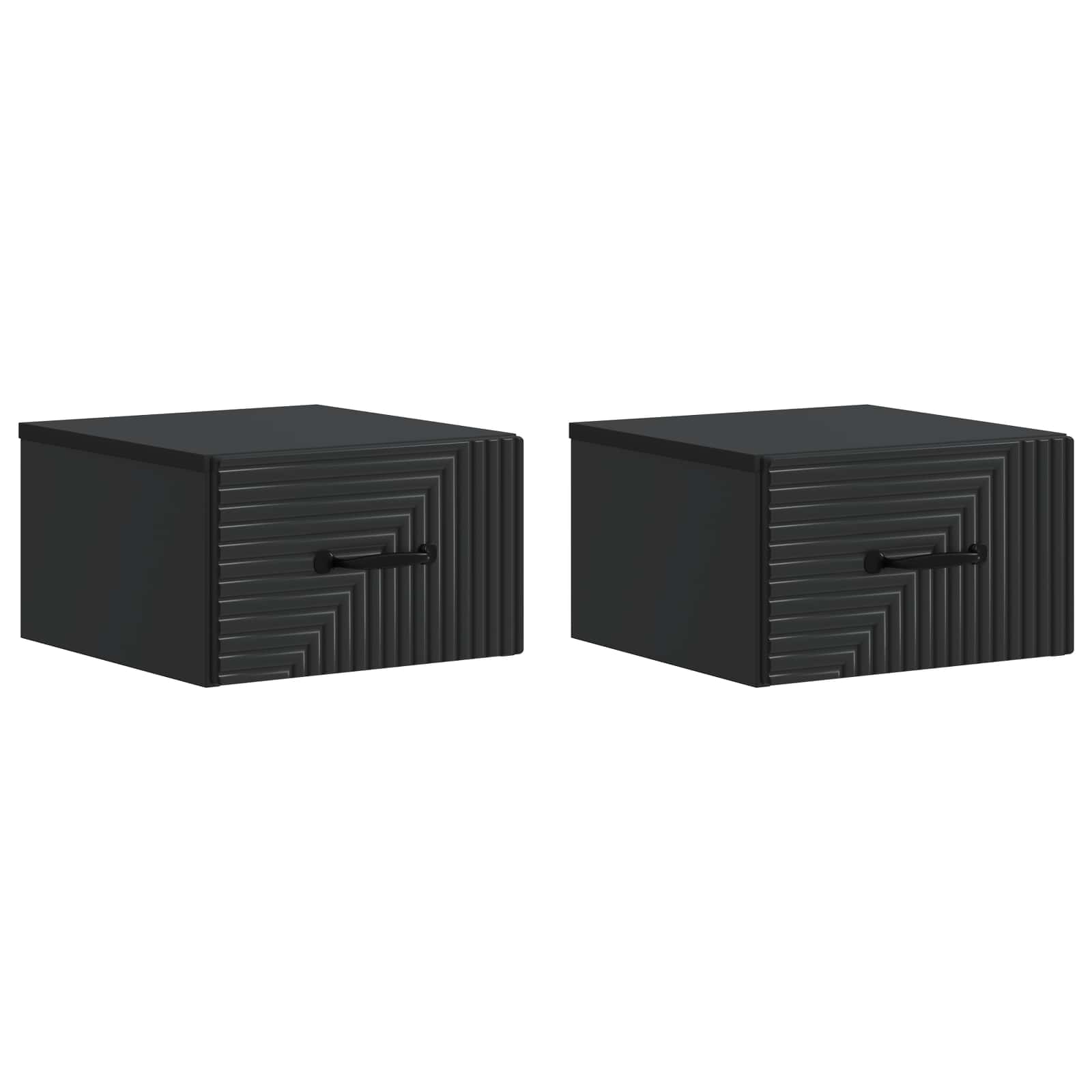 Wandmontierter Nachttisch 2 Stk. Schwarz 34,5 x 33 x 20 cm