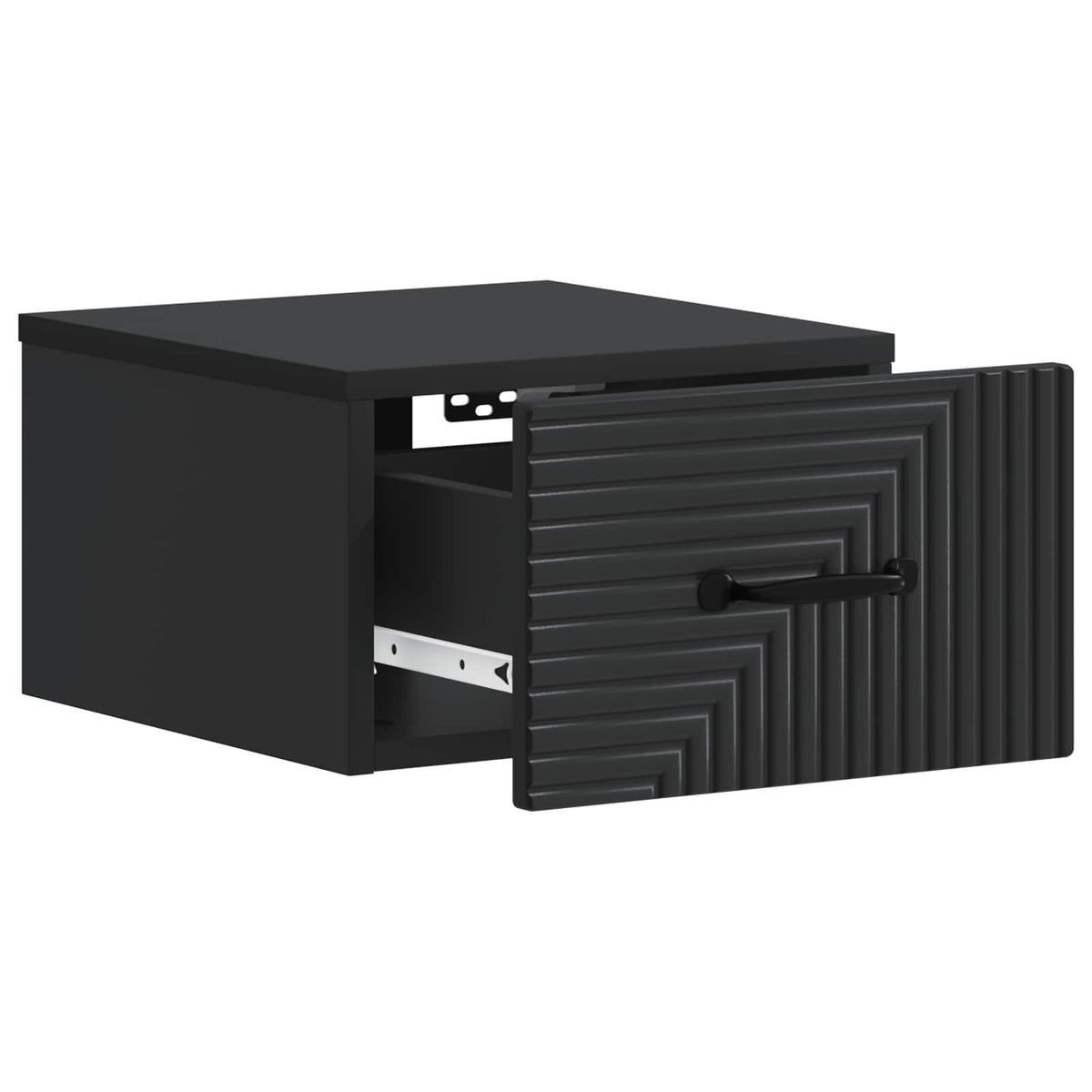 Wandmontierter Nachttisch 2 Stk. Schwarz 34,5 x 33 x 20 cm