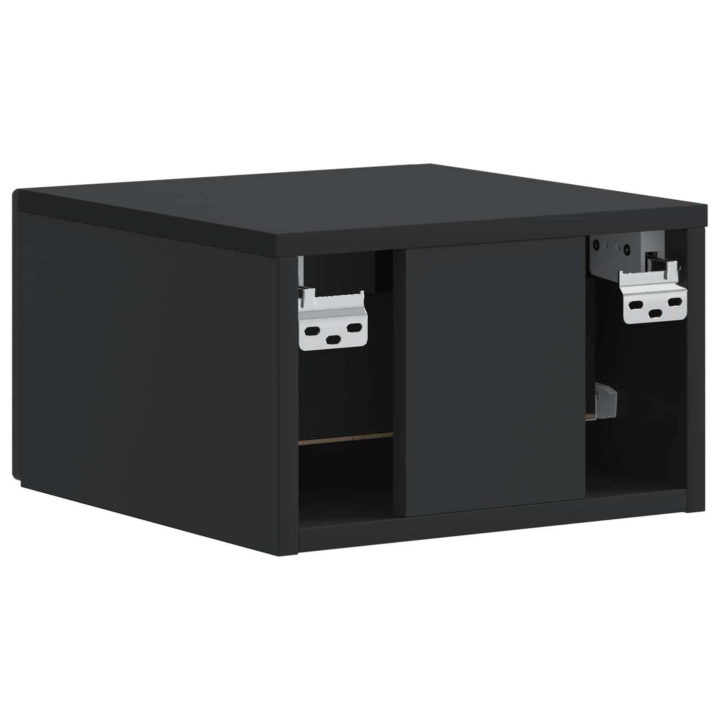 Wandmontierter Nachttisch 2 Stk. Schwarz 34,5 x 33 x 20 cm