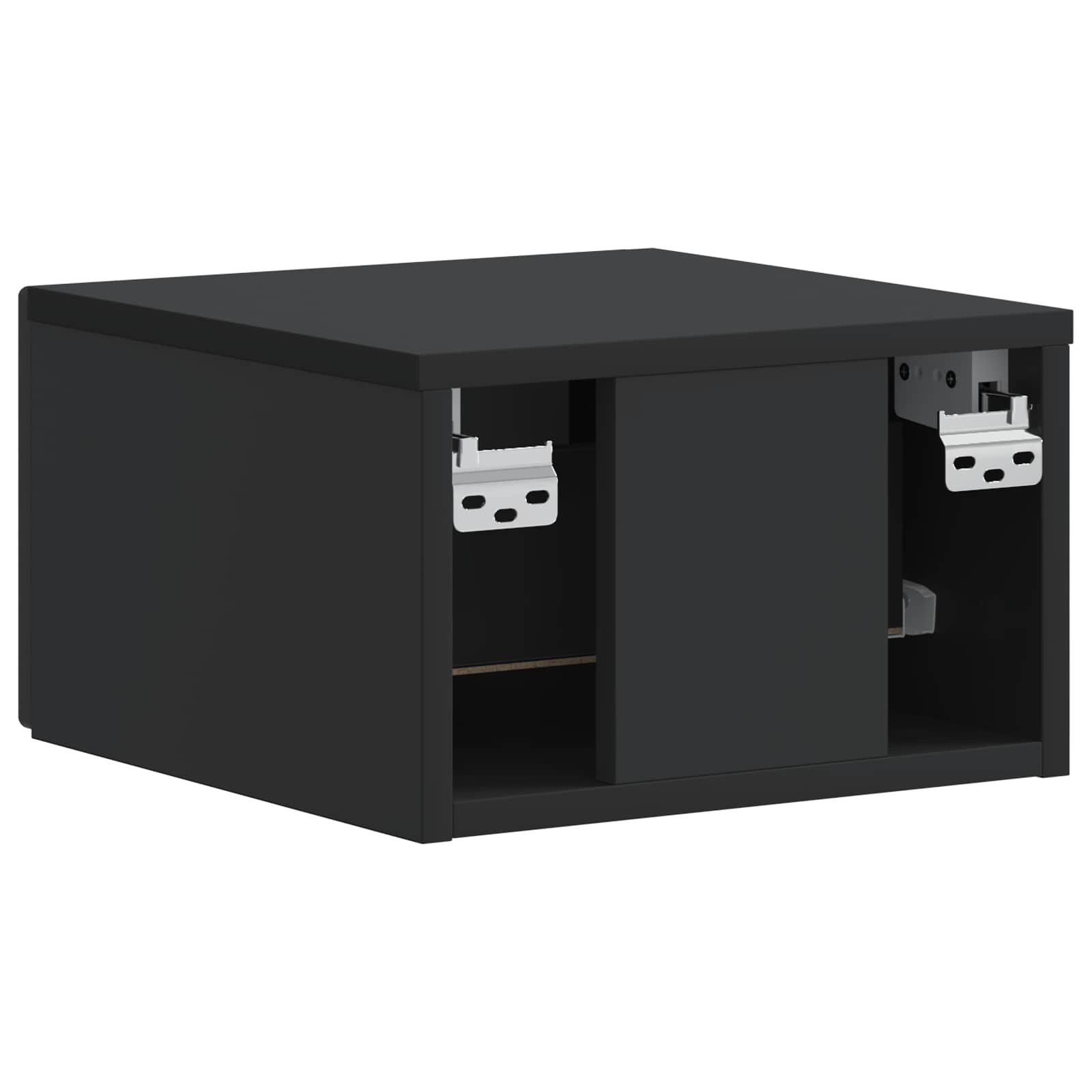 Wandmontierter Nachttisch 2 Stk. Schwarz 34,5 x 33 x 20 cm