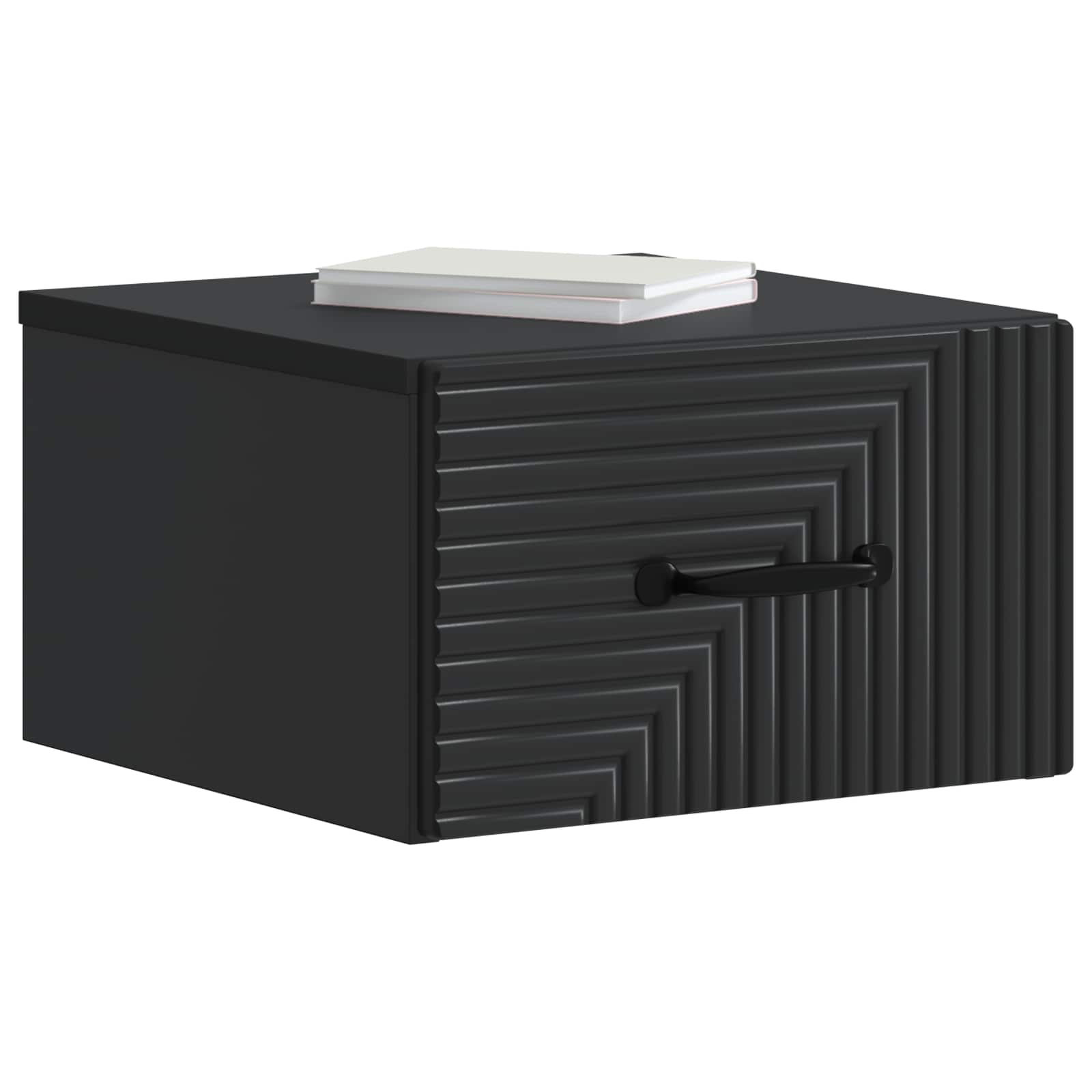 Wandmontierter Nachttisch 2 Stk. Schwarz 34,5 x 33 x 20 cm