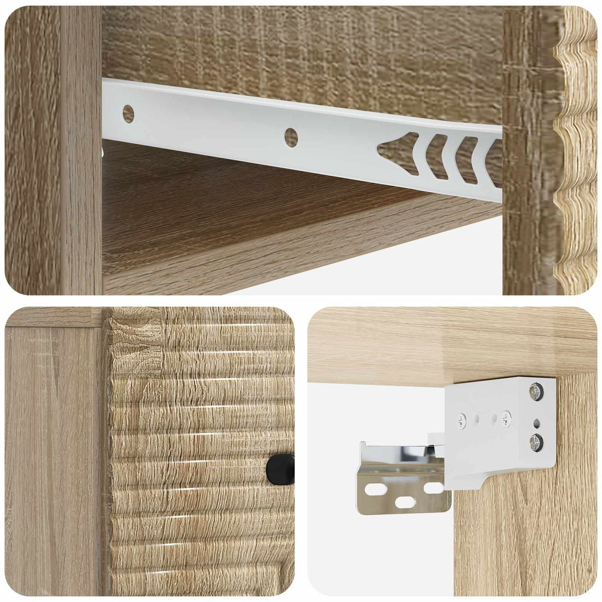 Wandmontierter Nachttisch Sonoma-Eiche 34,5 x 33 x 20 cm