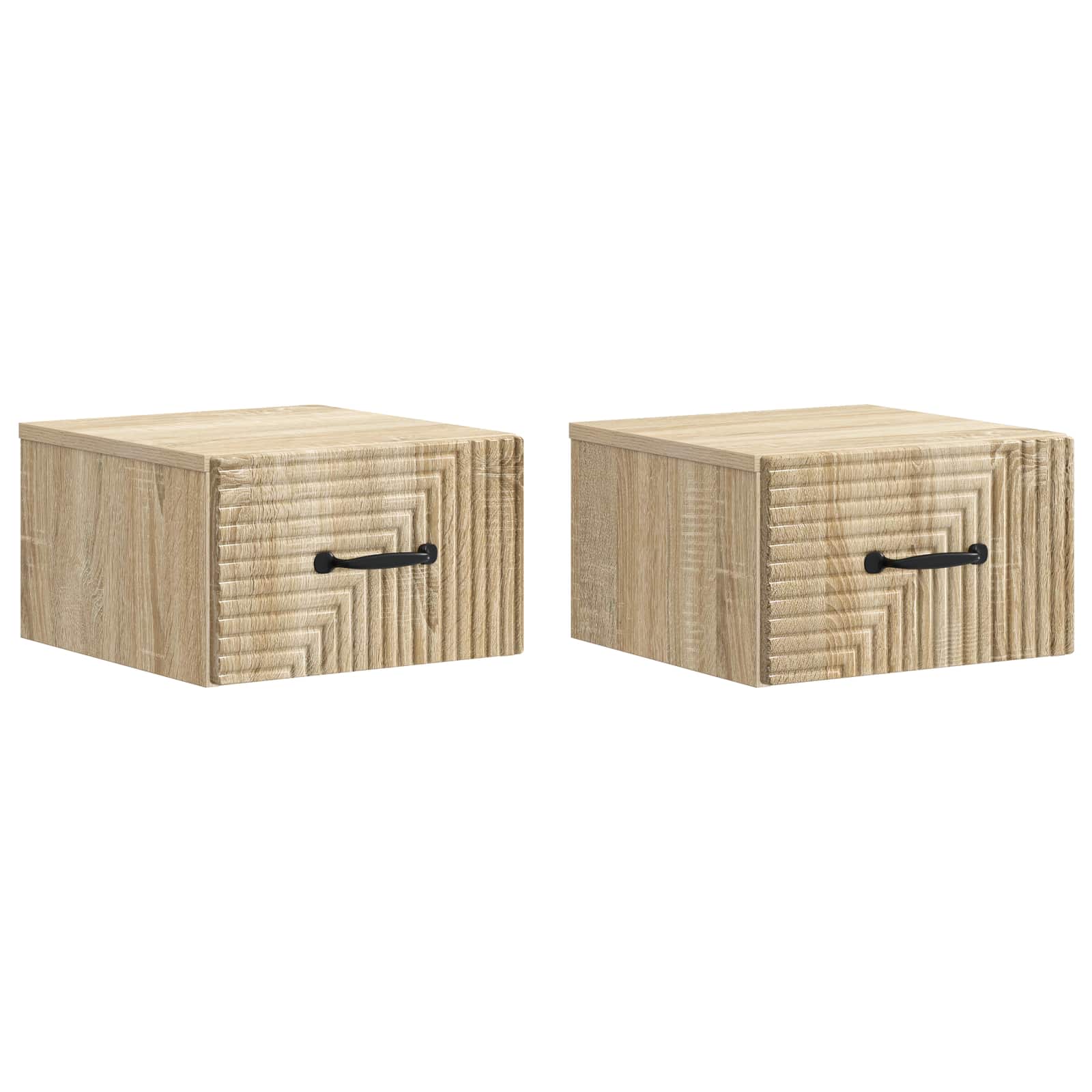 Wandmontierter Nachttisch 2 Stk. Sonoma-Eiche 34,5 x 33 x 20 cm