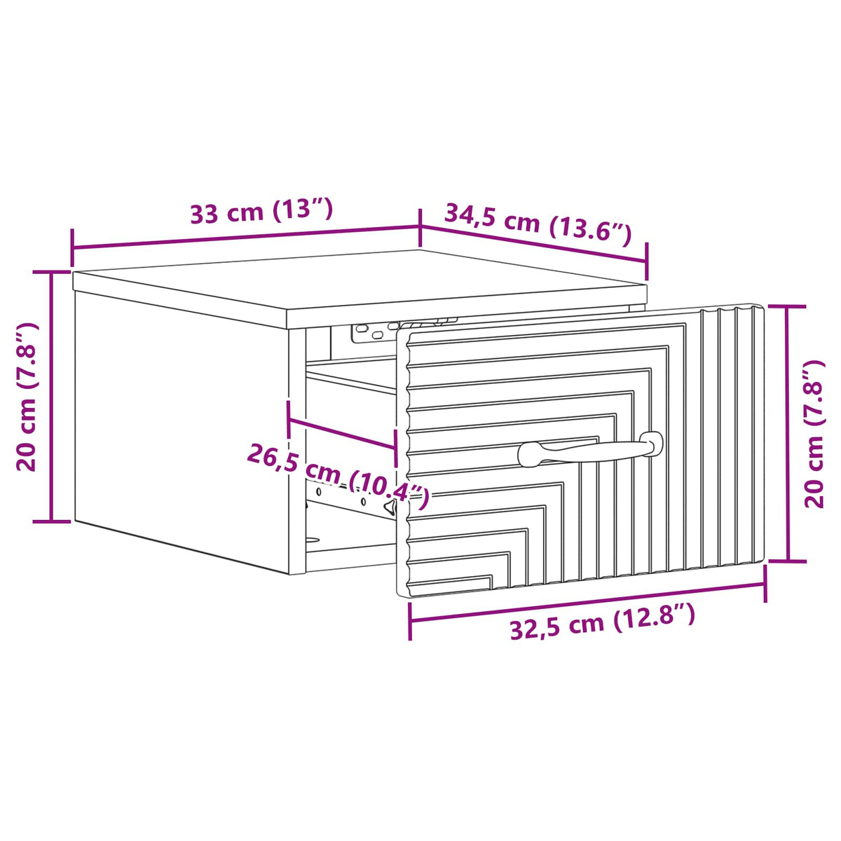 Wandmontierter Nachttisch 2 Stk. Sonoma-Eiche 34,5 x 33 x 20 cm