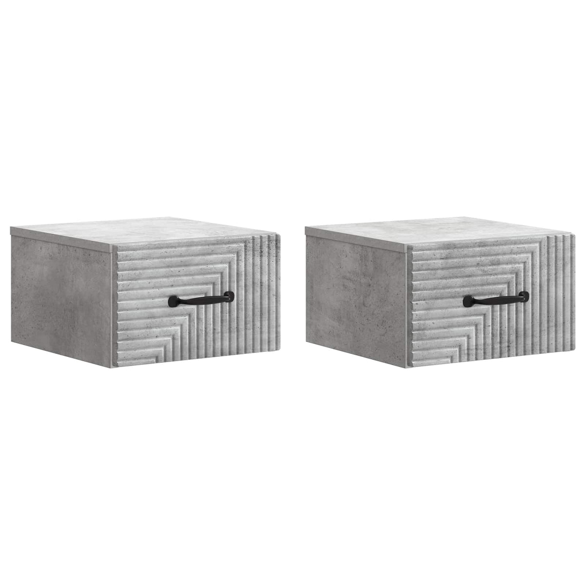 Wandmontierter Nachttisch 2 Stk. Betongrau 34,5 x 33 x 20 cm