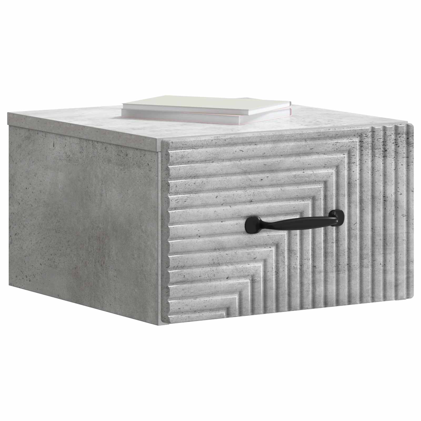 Wandmontierter Nachttisch 2 Stk. Betongrau 34,5 x 33 x 20 cm