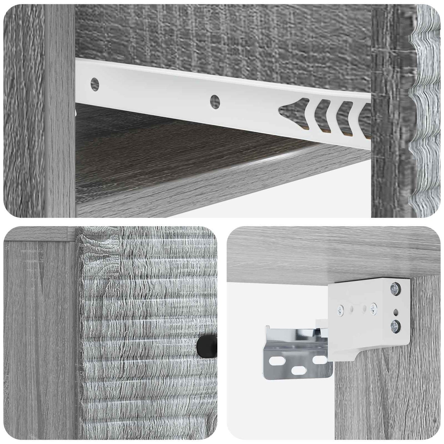 Wandmontierter Nachttisch 2 Stk. Sonoma-Grau 34,5 x 33 x 20 cm