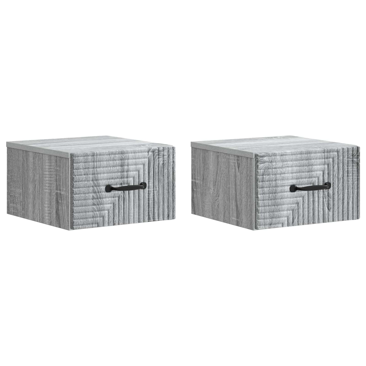 Wandmontierter Nachttisch 2 Stk. Sonoma-Grau 34,5 x 33 x 20 cm