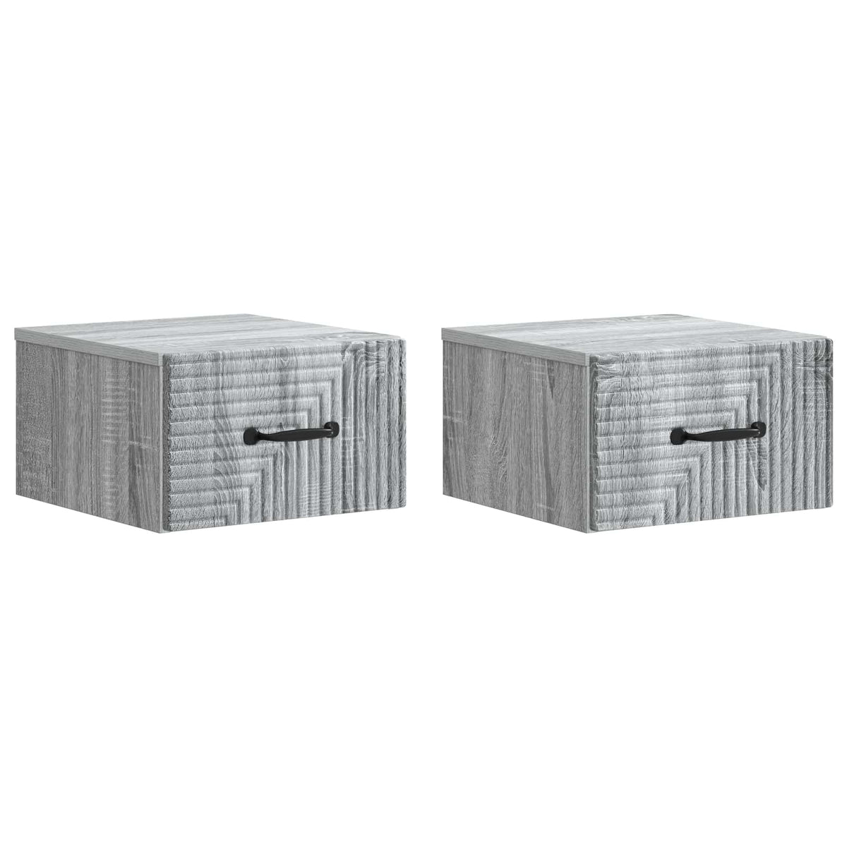 Wandmontierter Nachttisch 2 Stk. Sonoma-Grau 34,5 x 33 x 20 cm