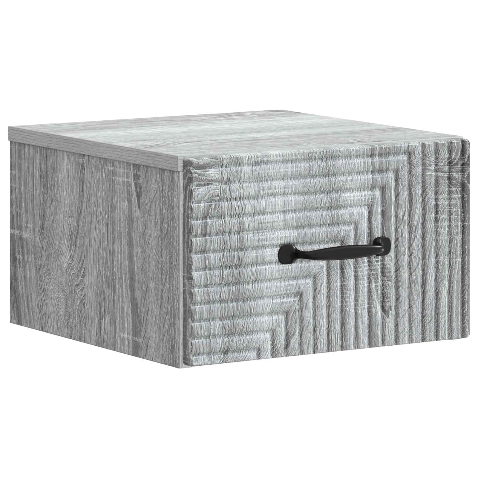Wandmontierter Nachttisch 2 Stk. Sonoma-Grau 34,5 x 33 x 20 cm