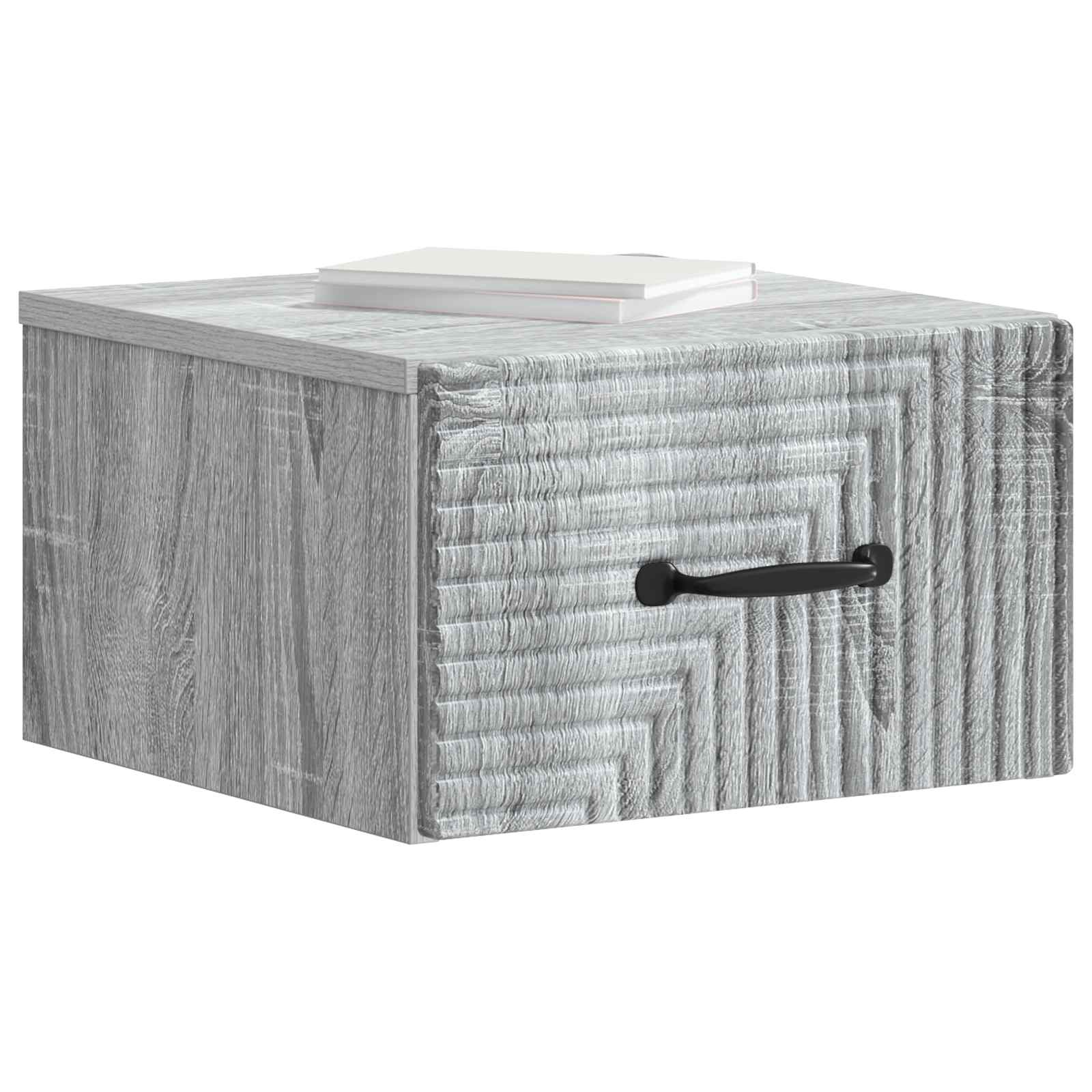 Wandmontierter Nachttisch 2 Stk. Sonoma-Grau 34,5 x 33 x 20 cm