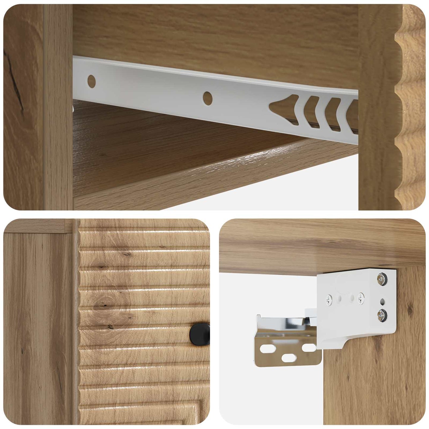 Wandmontierter Nachttisch 2 stk. Artisan-Eiche