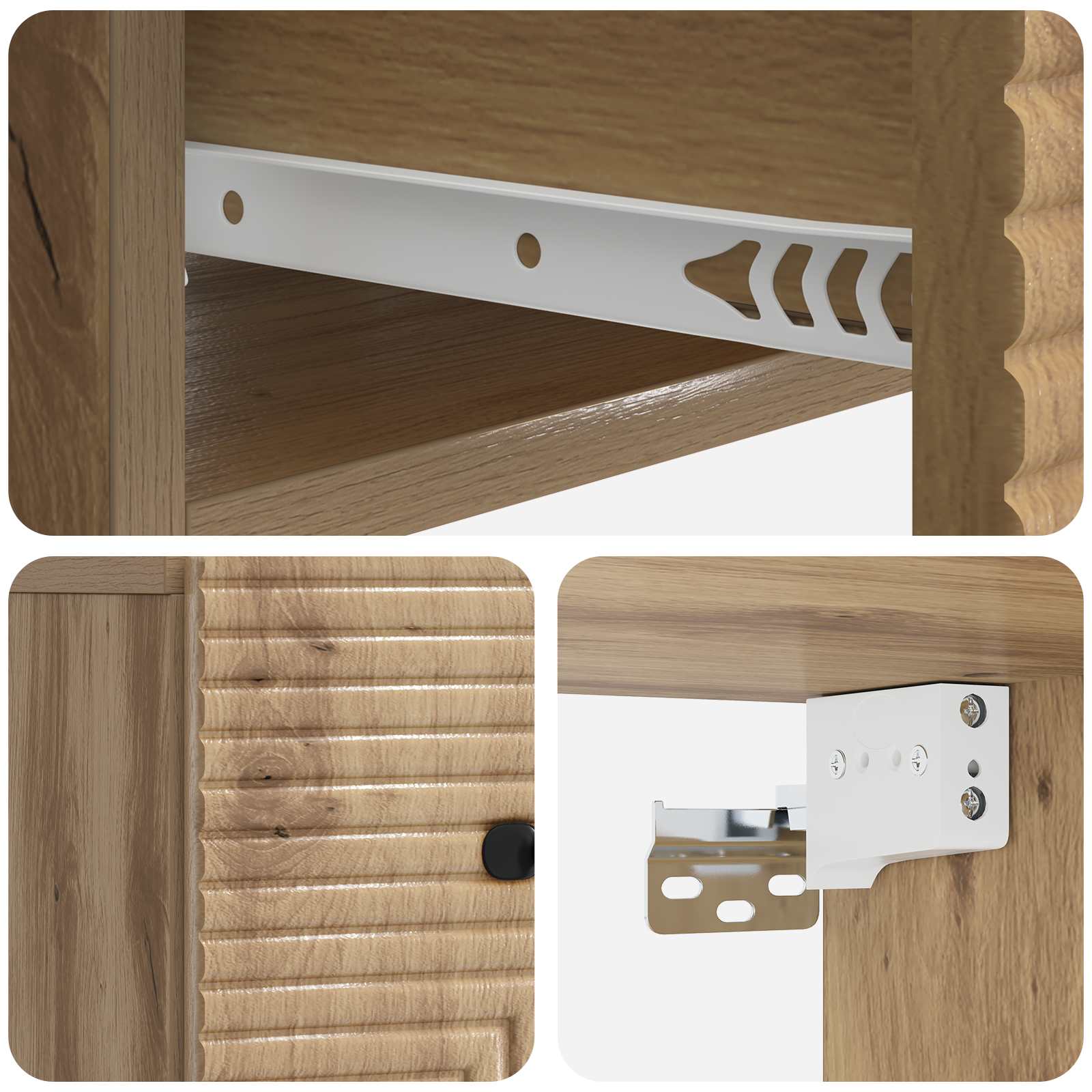 Wandmontierter Nachttisch 2 stk. Artisan-Eiche