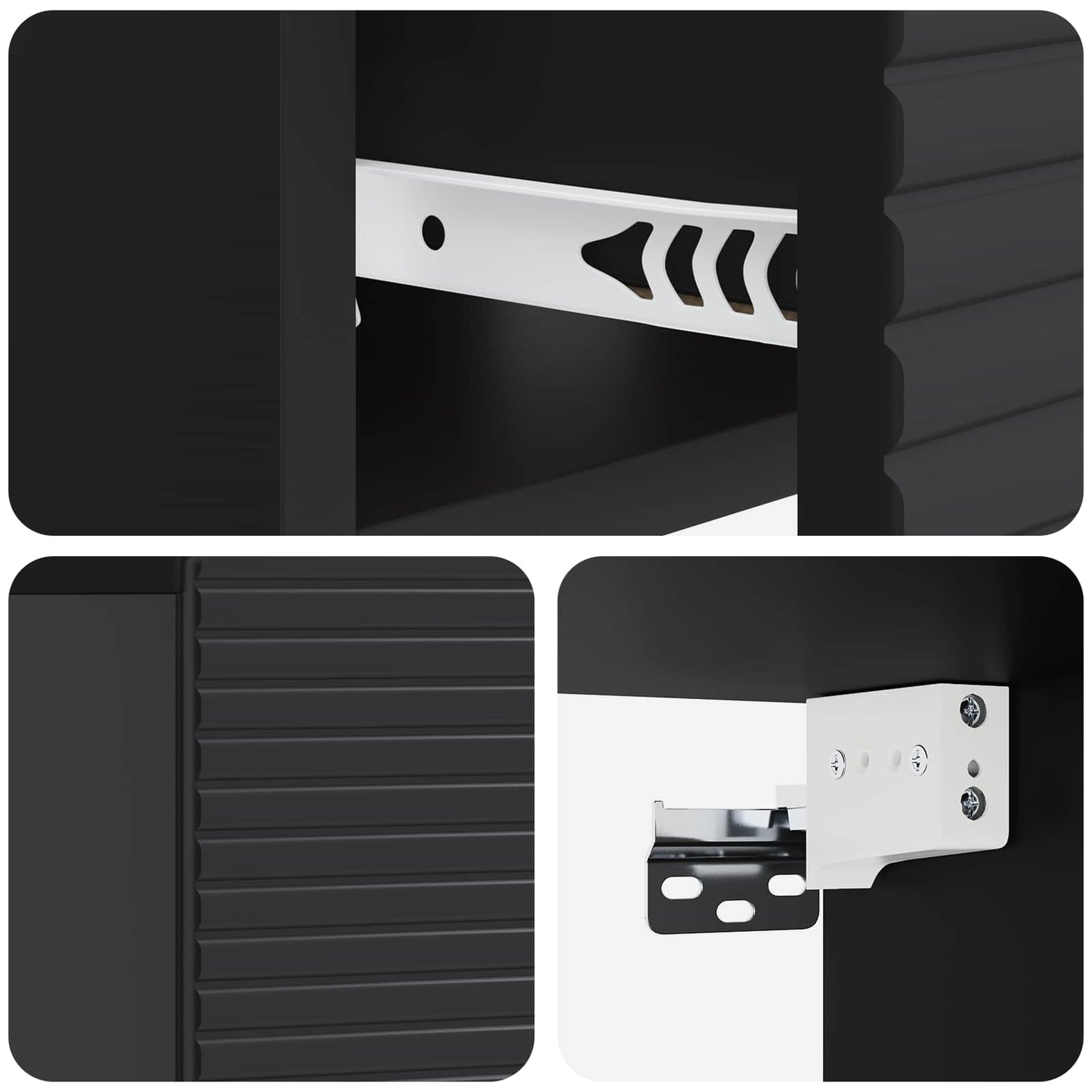 Wandmontierter Nachttisch 2 Stk. Schwarz 49 x 34,5 x 20 cm