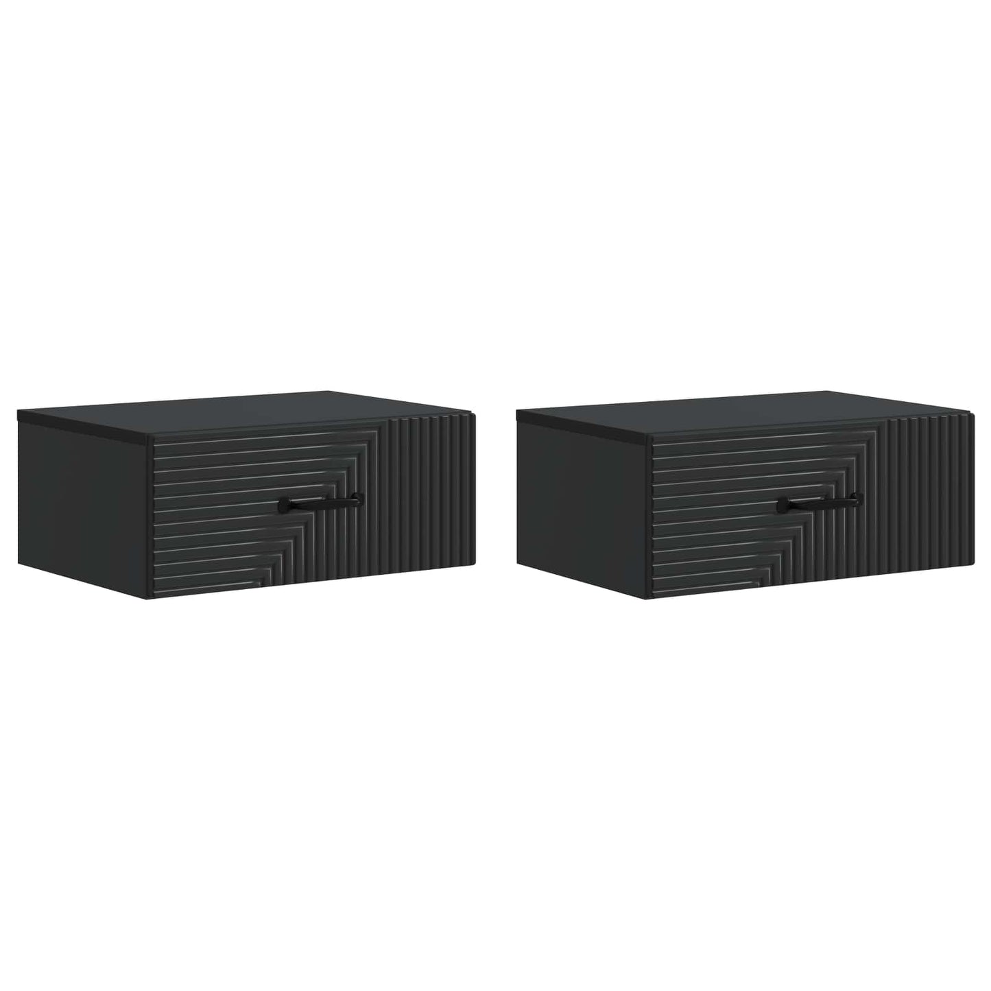Wandmontierter Nachttisch 2 Stk. Schwarz 49 x 34,5 x 20 cm