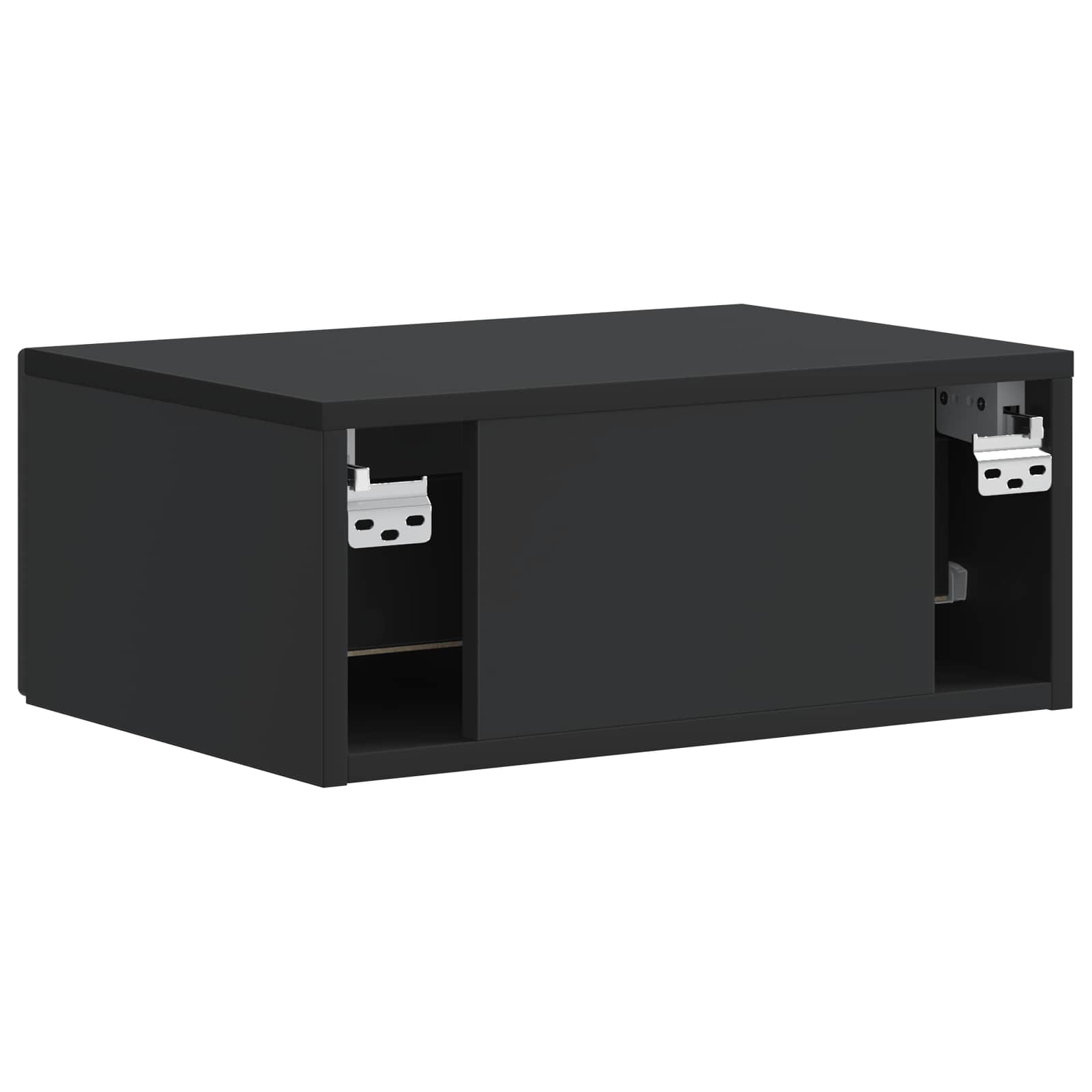 Wandmontierter Nachttisch 2 Stk. Schwarz 49 x 34,5 x 20 cm