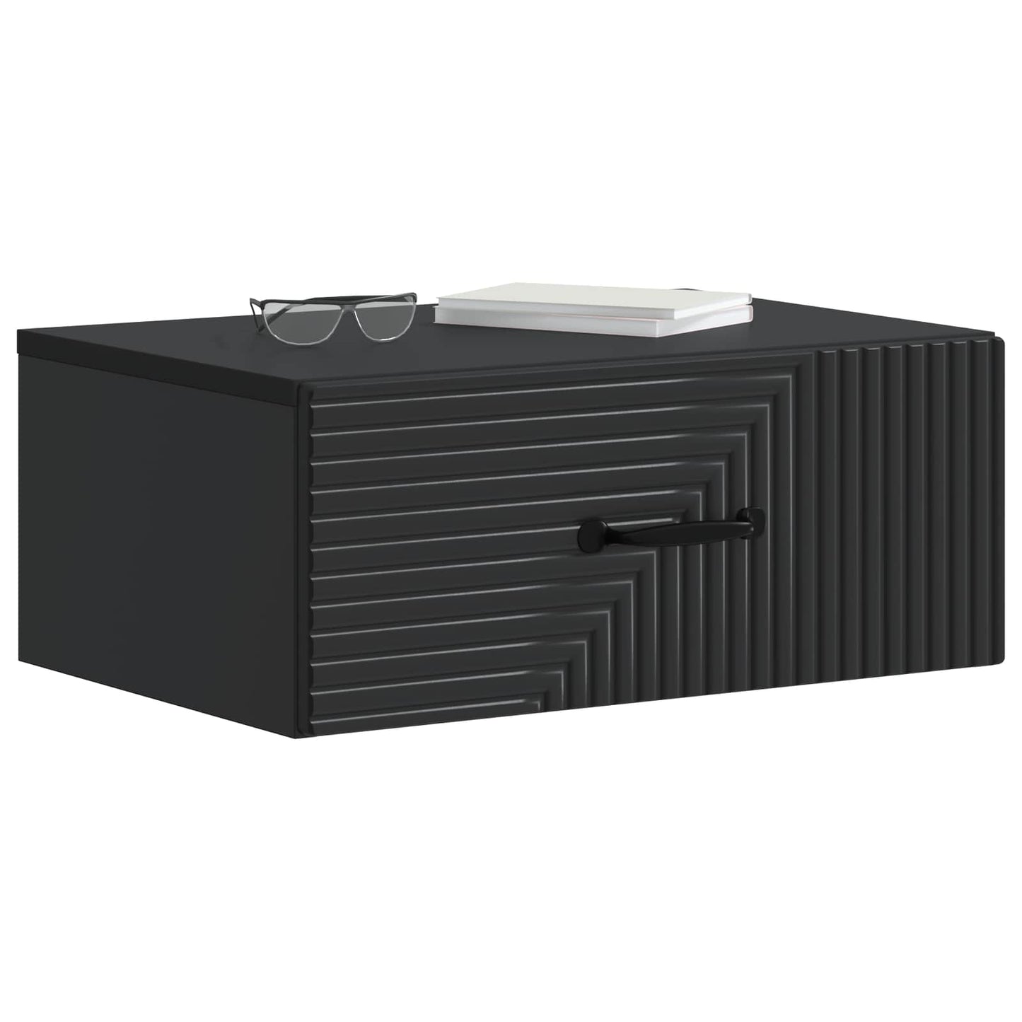 Wandmontierter Nachttisch 2 Stk. Schwarz 49 x 34,5 x 20 cm