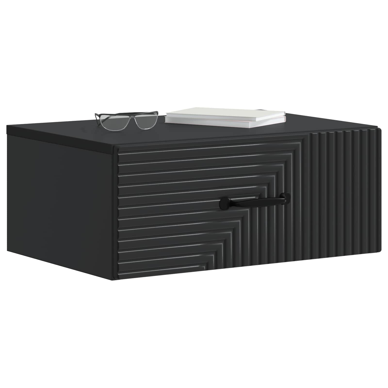 Wandmontierter Nachttisch 2 Stk. Schwarz 49 x 34,5 x 20 cm