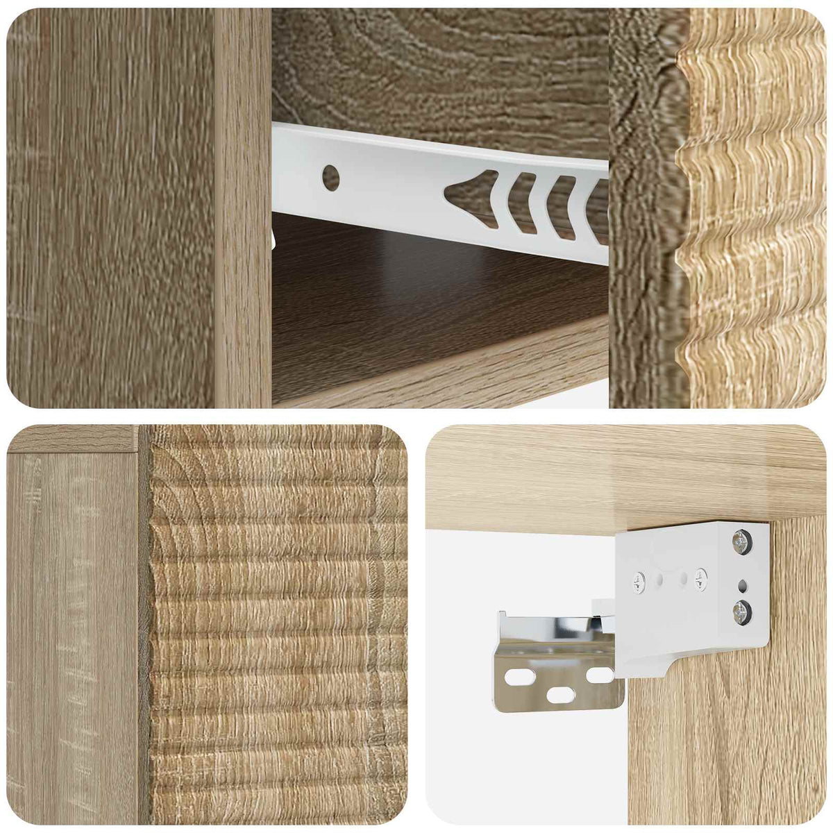 Wandmontierter Nachttisch 2 Stk. Sonoma-Eiche 49 x 34,5 x 20 cm