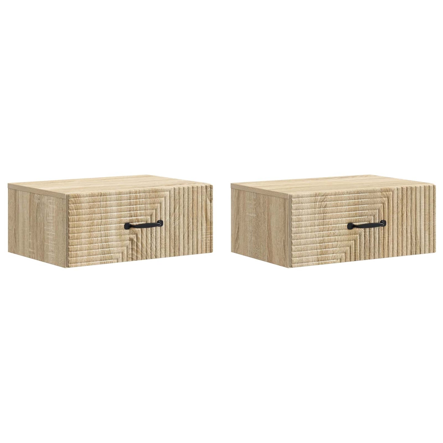 Wandmontierter Nachttisch 2 Stk. Sonoma-Eiche 49 x 34,5 x 20 cm