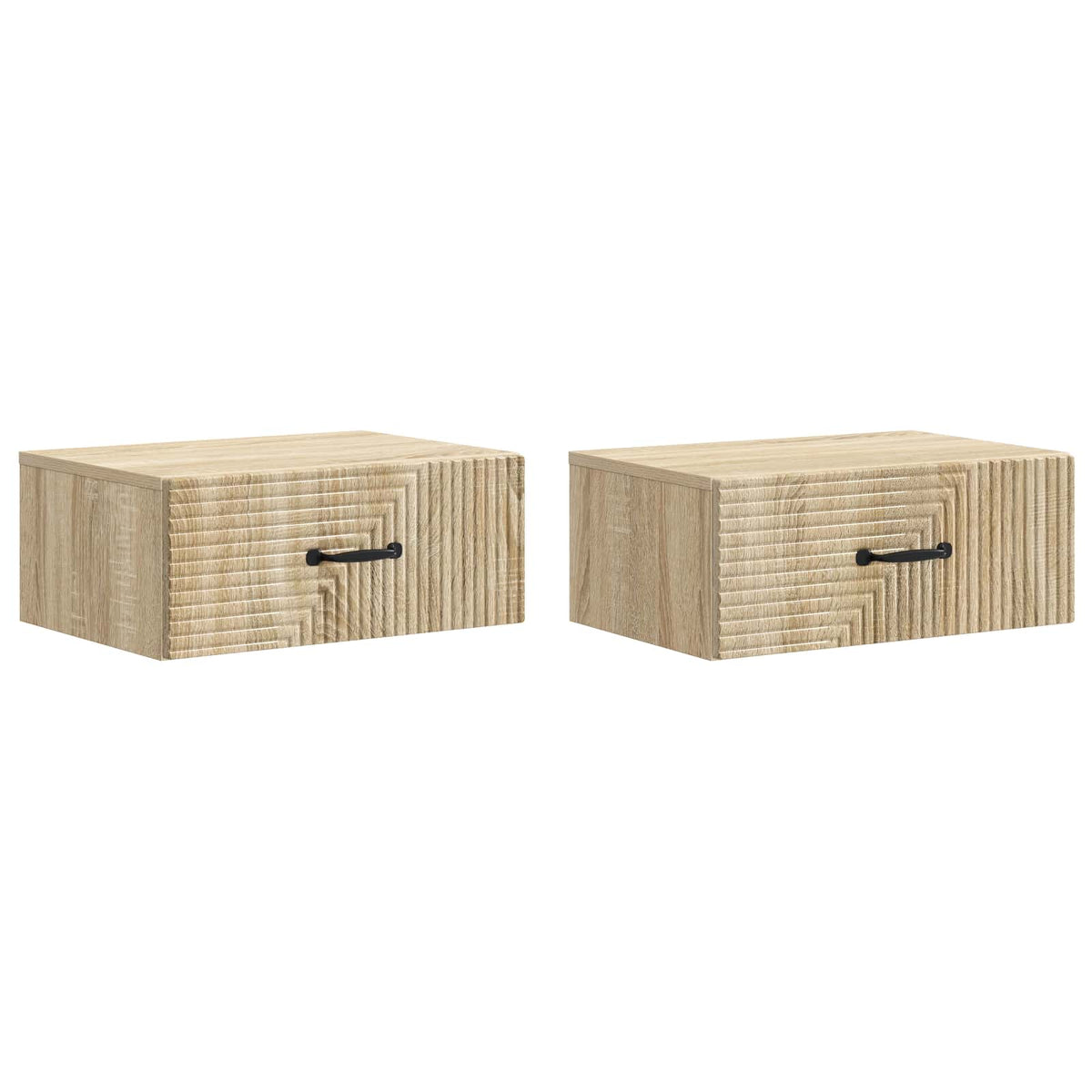 Wandmontierter Nachttisch 2 Stk. Sonoma-Eiche 49 x 34,5 x 20 cm